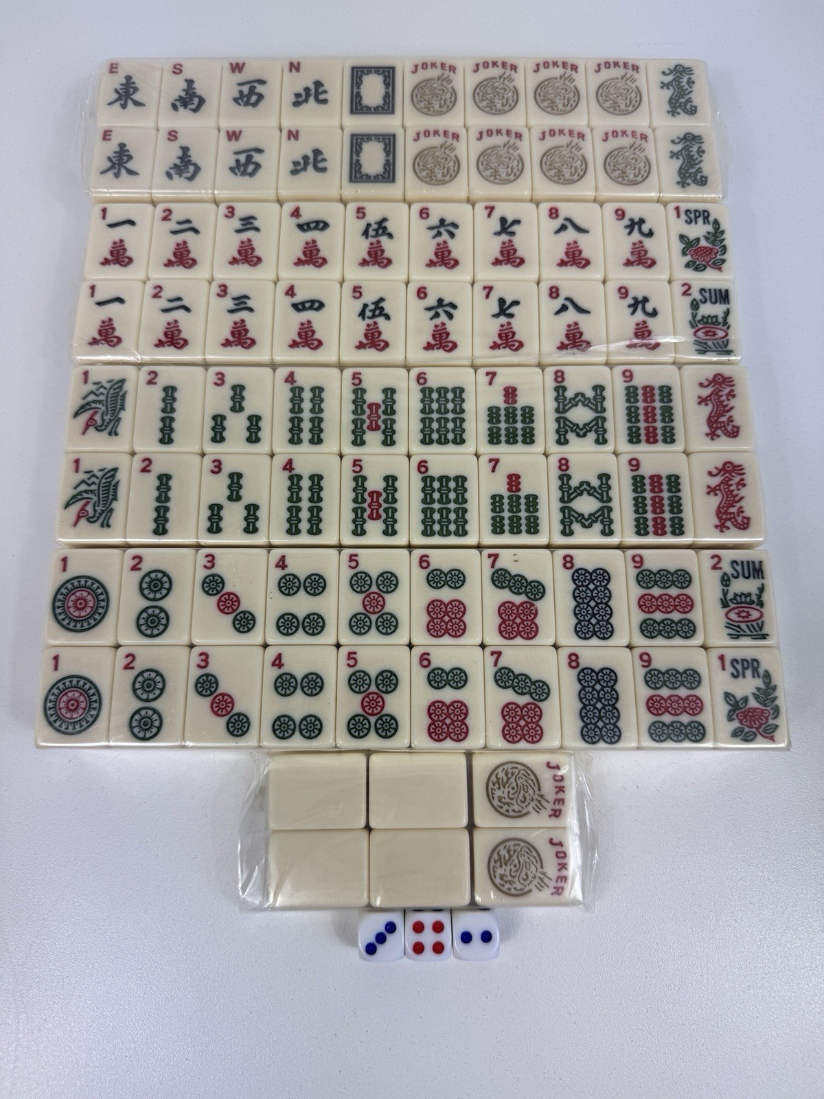 American Mahjong Tile Set, 166 Mah Jong GameTiles, Gift Travel, Western Majiang