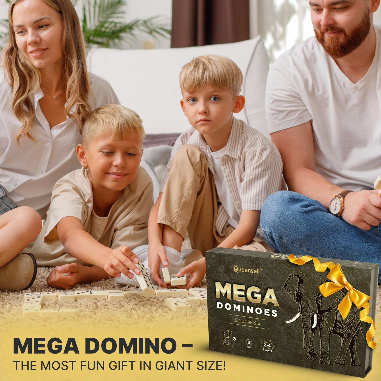 Mega Large 3″ Dominoes Set for Adults and Kids – Dominoes Double 6 Classic Bo…