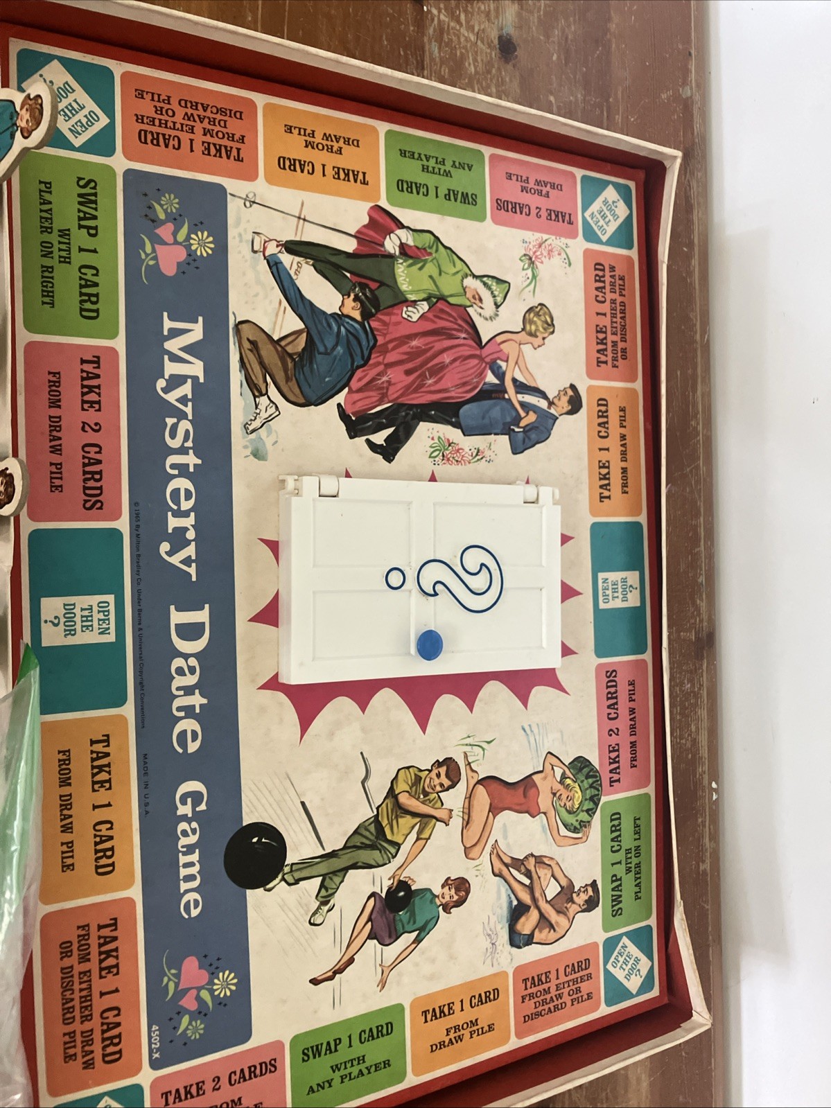 Milton Bradley Vintage Mystery Date Game 4502 Dating Theme 1965 Board Game 2-4