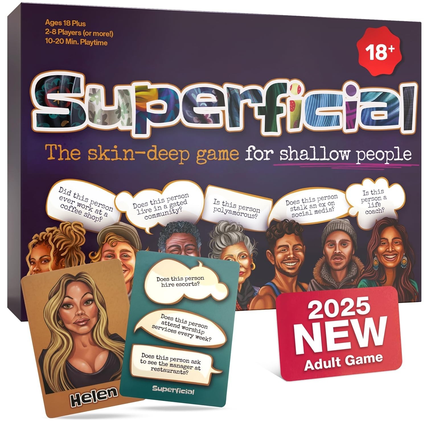Superficial Adult Party Card Game Skin-Deep Hilarious 2-20 Players