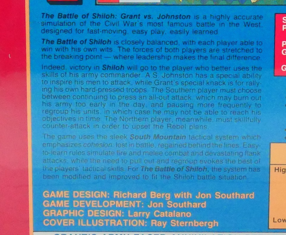 West End Games, The Battle of Shiloh Grant vs Johnston April 6-7 1862, Sealed