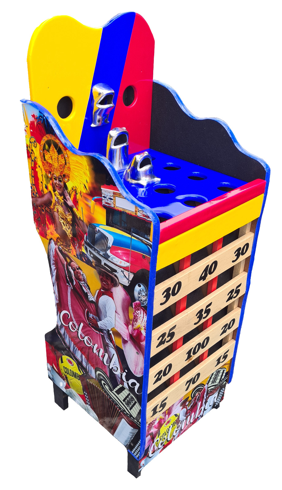 Juego de Sapo Rana Desarmable Colombia Con Argollas y Tablero de Puntuación