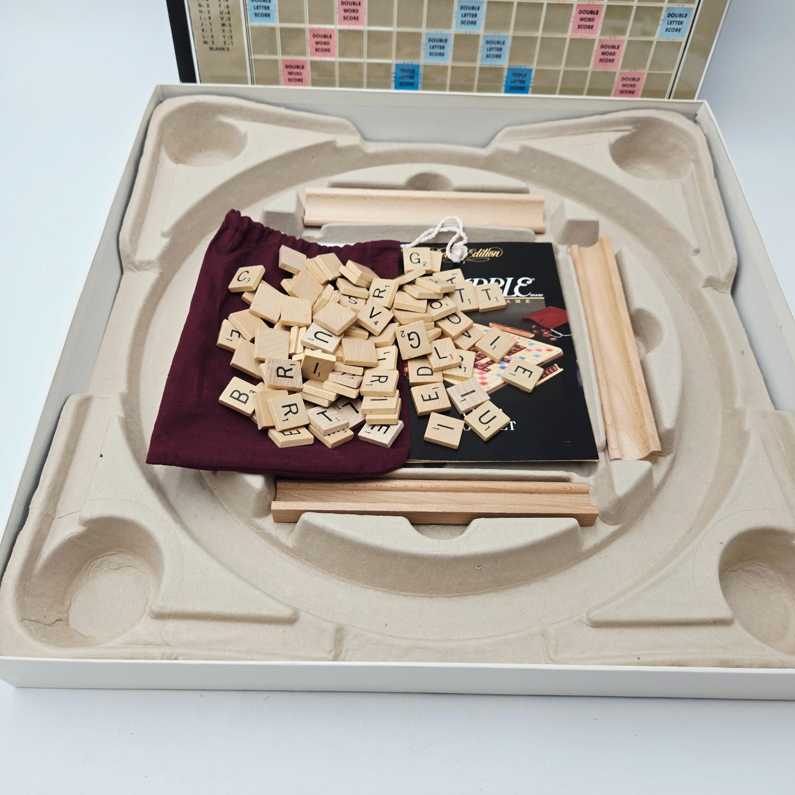Milton Bradley 1989 #4034 Scrabble Deluxe Edition Board Game Complete Turntable