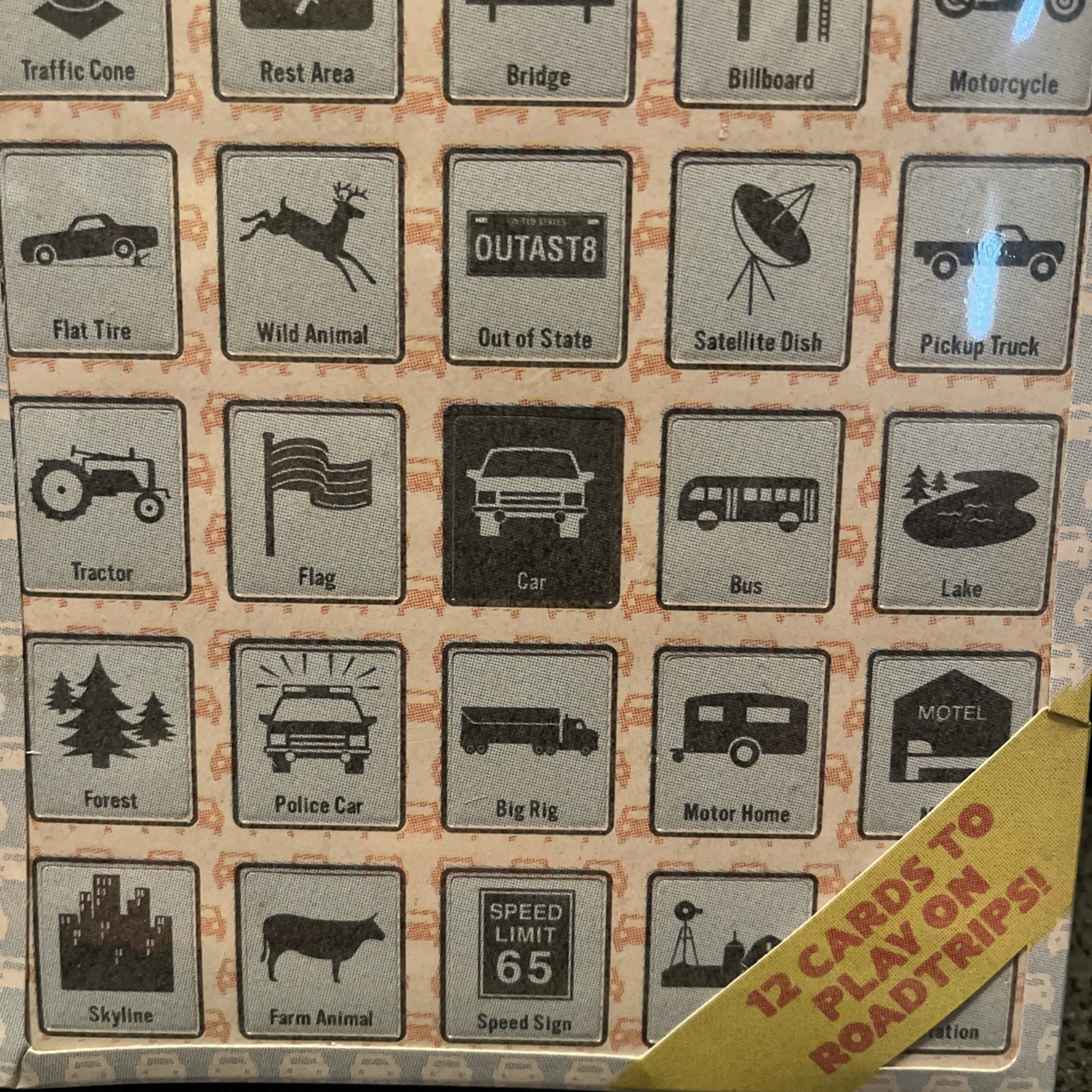 Roadtrip Bingo Set by Knock Knock, sealed, 2 to 12 players, 12 cards