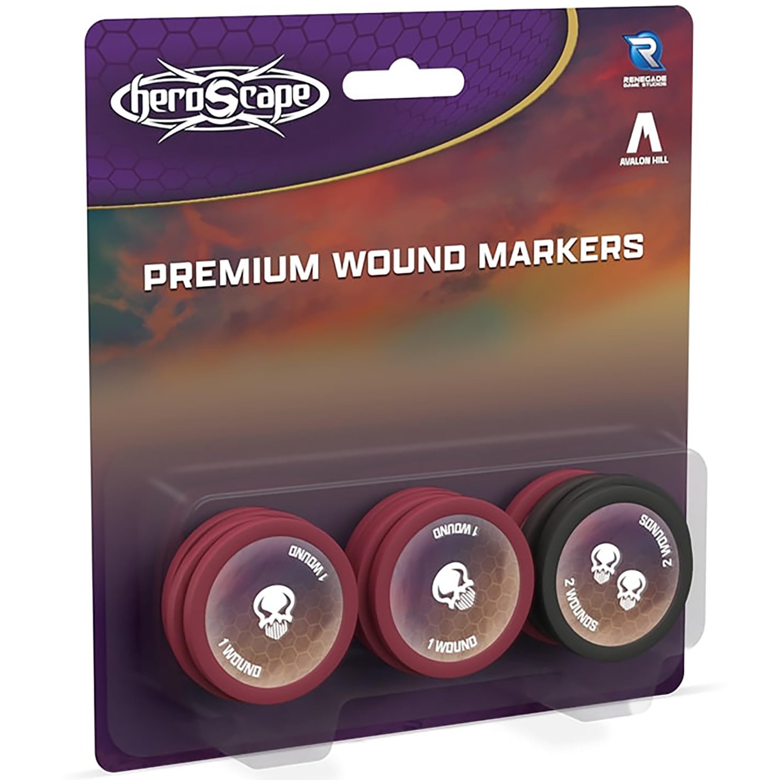Renegade Games: Heroscape – Premium Wound Markers – 12 Piece Set, 1 & 2 Wound To