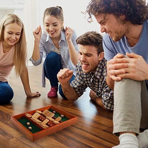 Shut The Box Game-Classic 9 Number Wooden Set with Dice Included-Old Fashioned