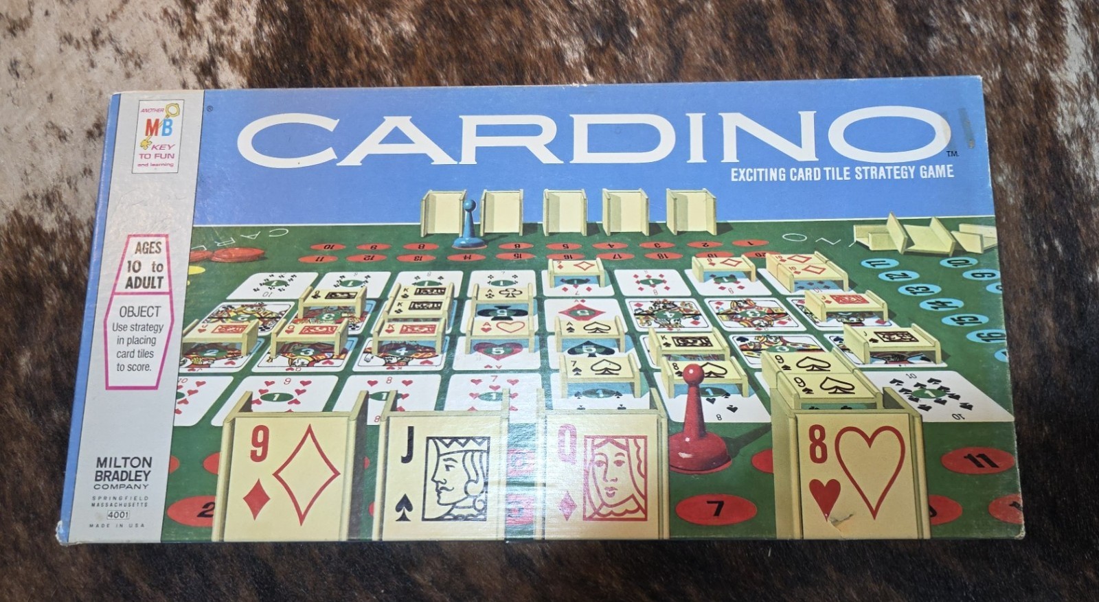 Vintage 1970 Milton Bradley CARDINO Exciting Card Tile Strategy Game!