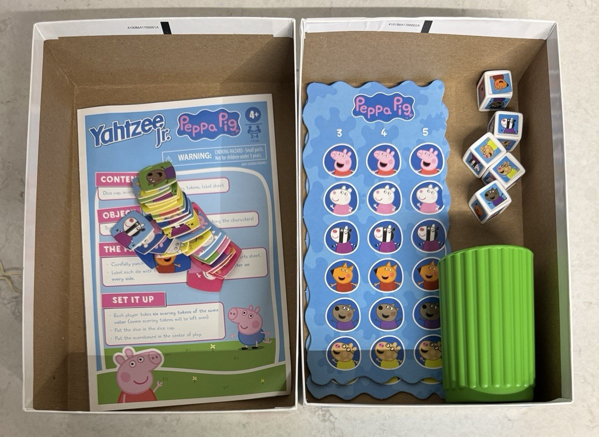 Peppa Pig Edition Yahtzee Jr. Board Game for Kids Ages 4 and Up