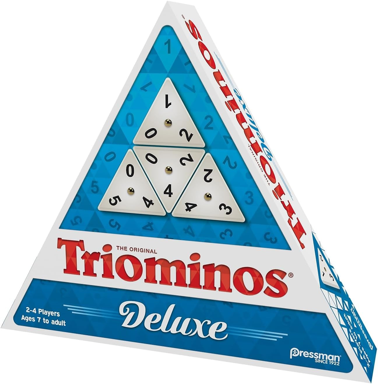 Pressman Tri-Ominos – Deluxe Edition Triangular Tiles with Brass Spinners, 5″