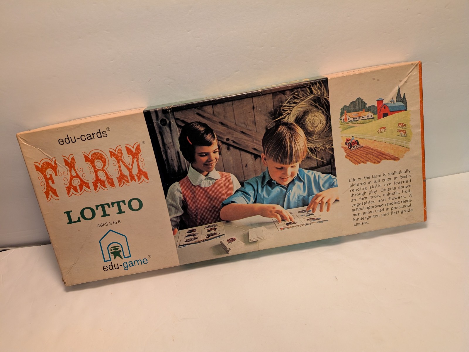 vtg 1970 FARM LOTTO GAME Eud-Games 1-6 players Ages 3-8 Instructions Made in USA