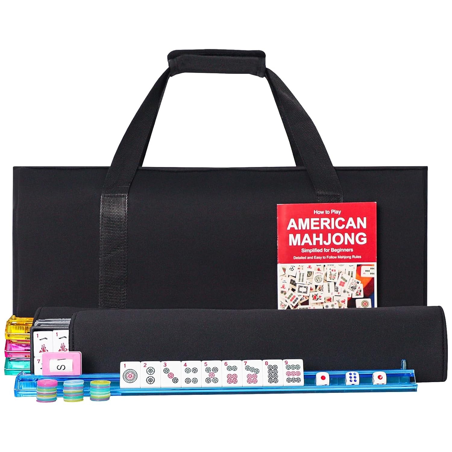 American Mahjong Game Set 166 Premium White Mahjong Tiles All-in-One Color