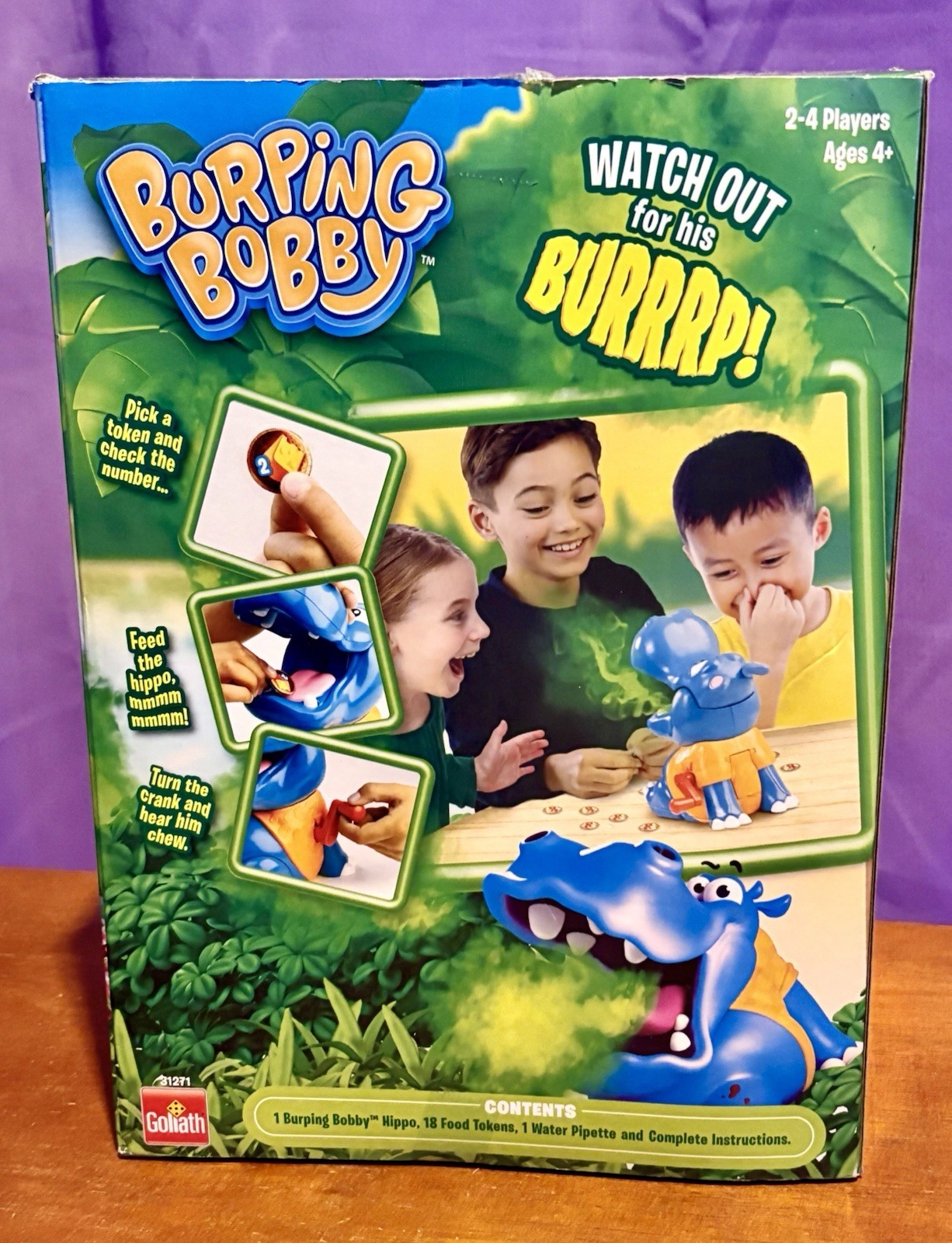 Burping Bobby Hippo Game by Goliath 2-4 Players, Ages 4+
