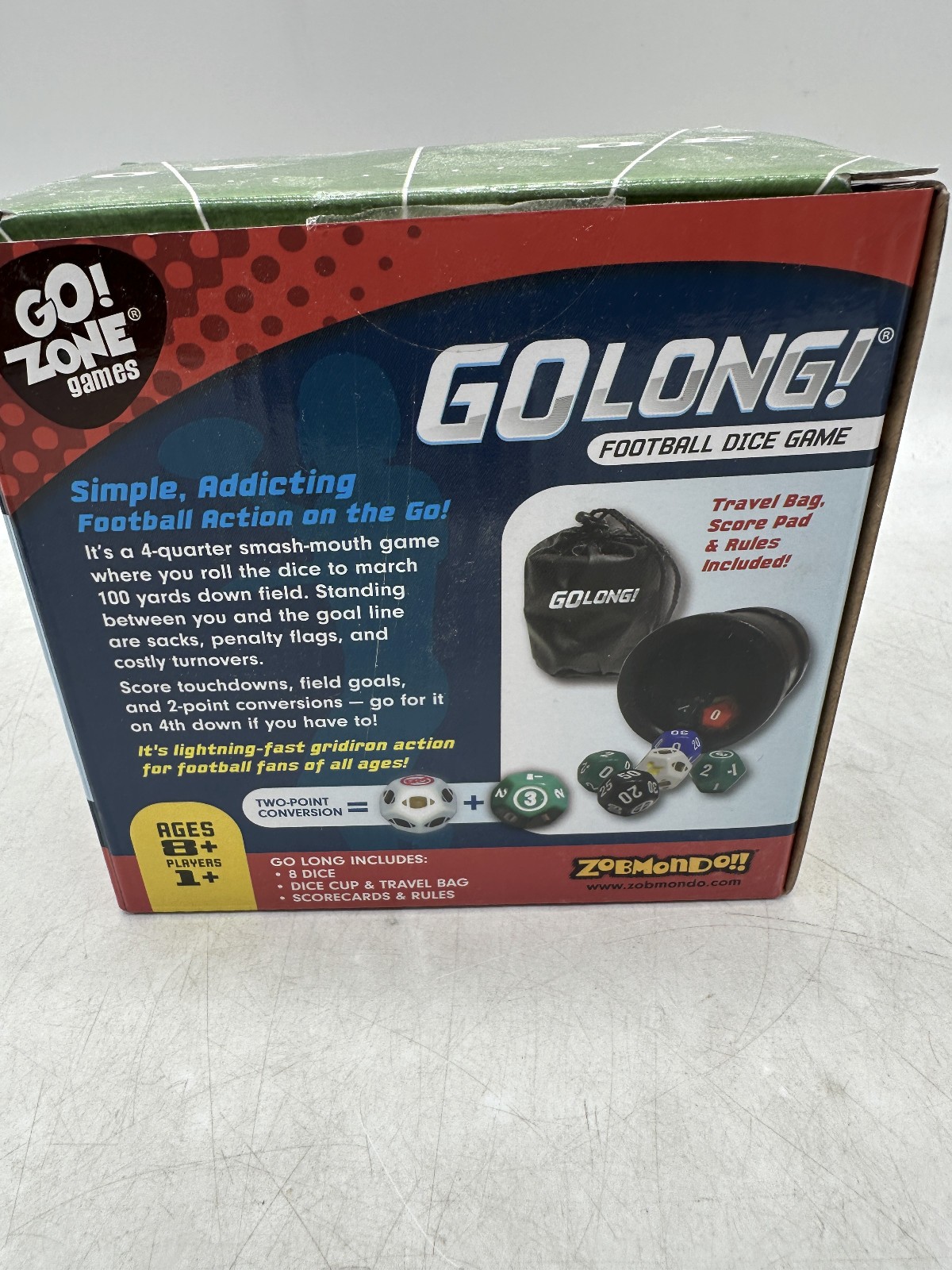 Go Long! Football Dice Game Go! Zone Games Zobmondo!! NiOB