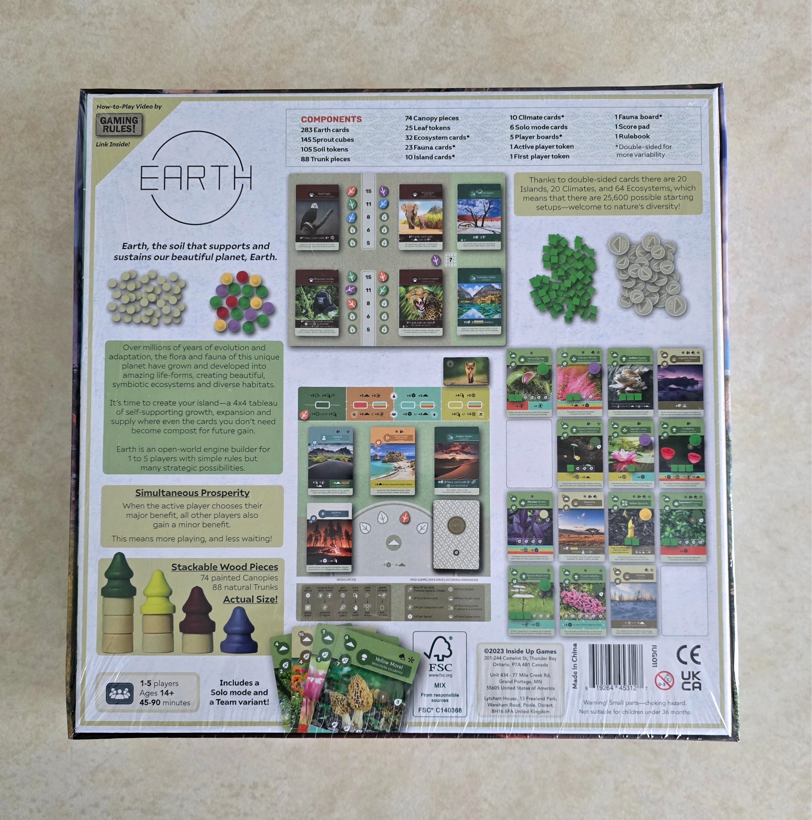 Earth Board Game BRAND NEW Sealed : Inside Up Games Tableau Builder : Age 13+