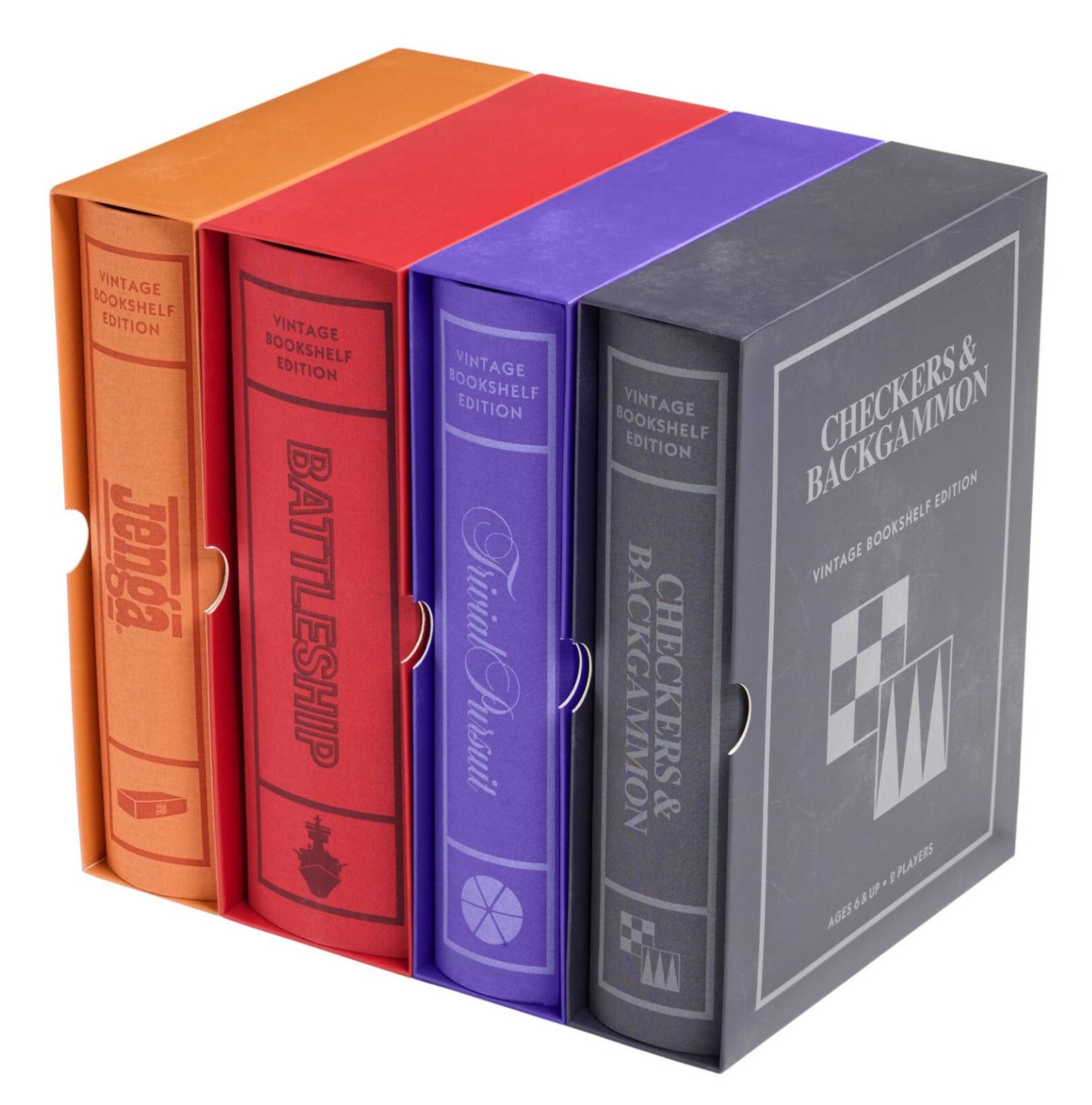 WS Game Company Collection of 19 Vintage Bookshelf Board Games Linen Books New