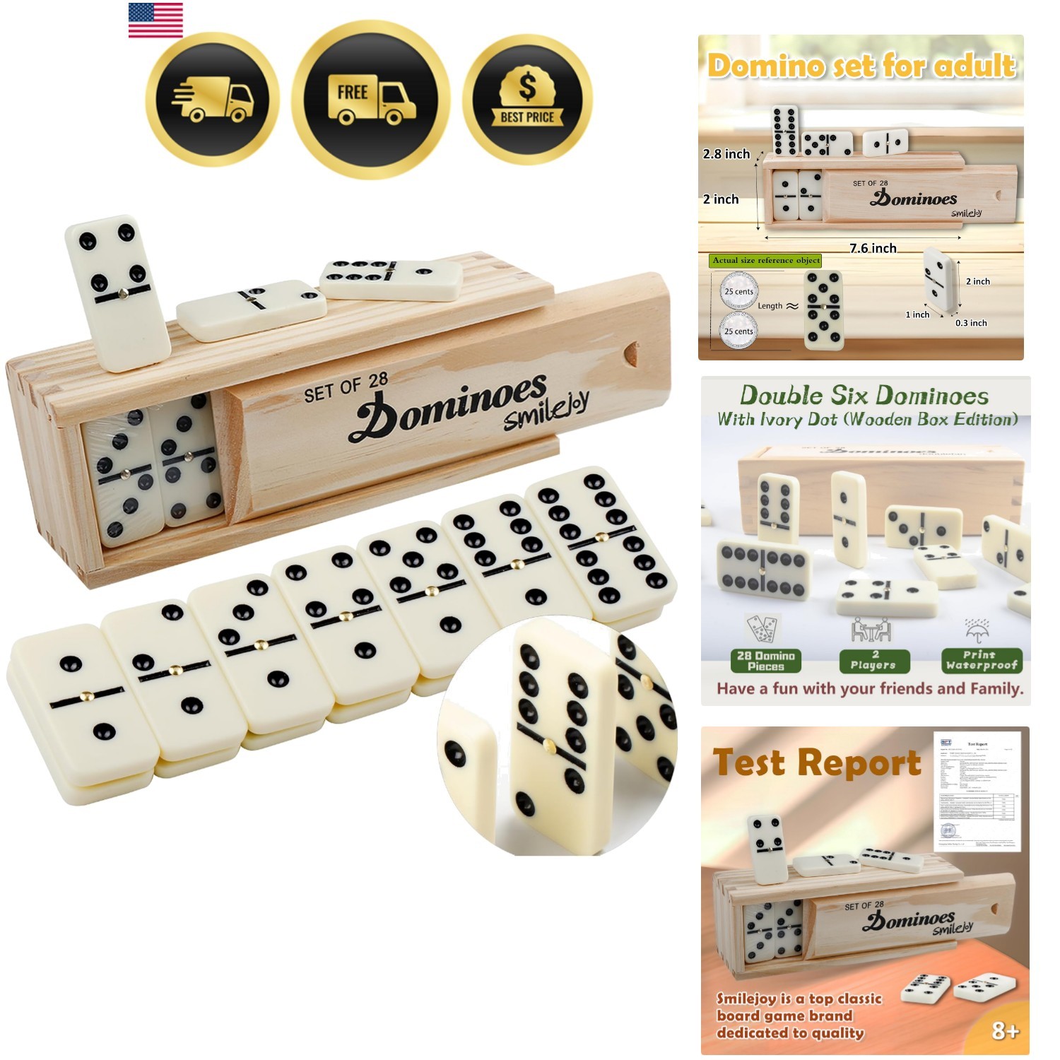 Dominoes Set for Adults, Domino Set for Classic Board Games, Double 6 Domino …