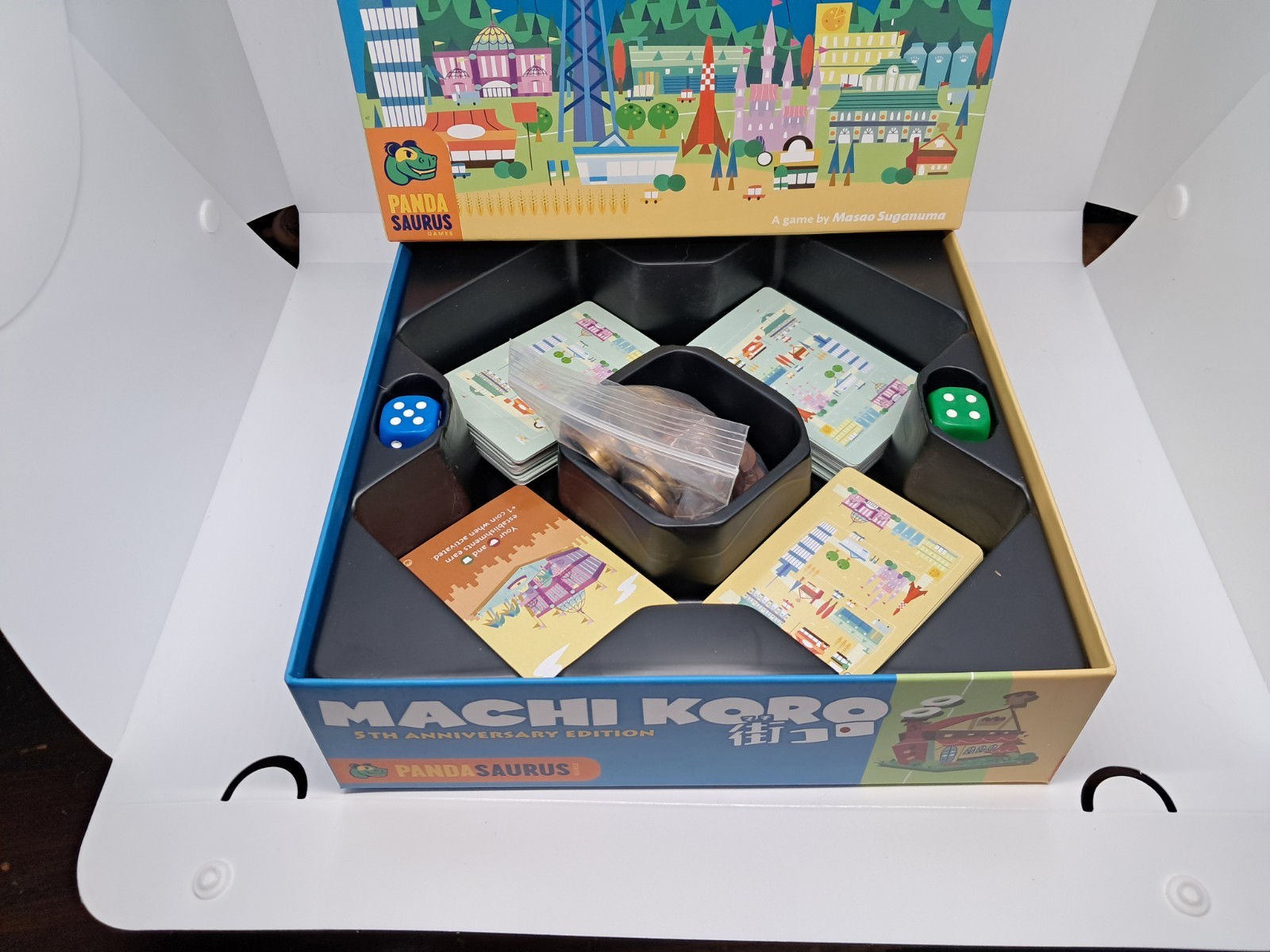 Machi Koro 5th Anniversary Edition Board Card Game Pandasaurus 100% Complete
