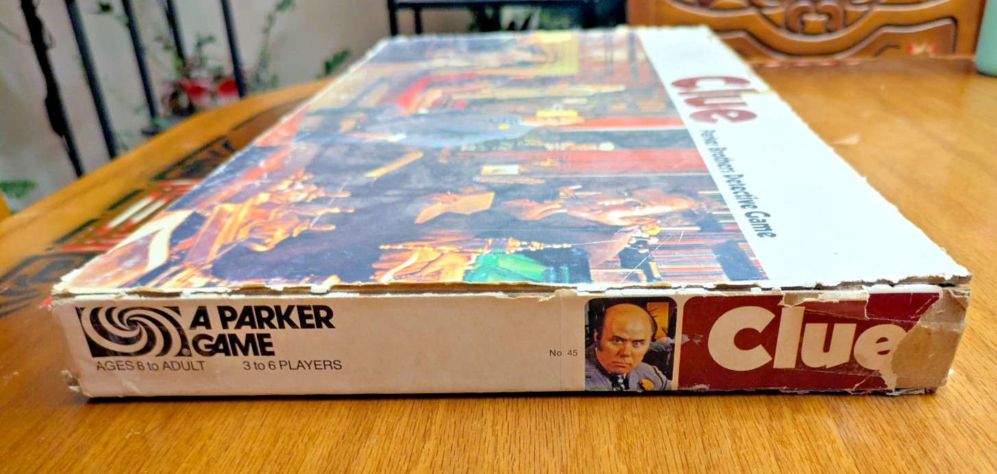 Vintage 1972 Parker Brothers Detective Board Game CLUE No. 45 – Complete