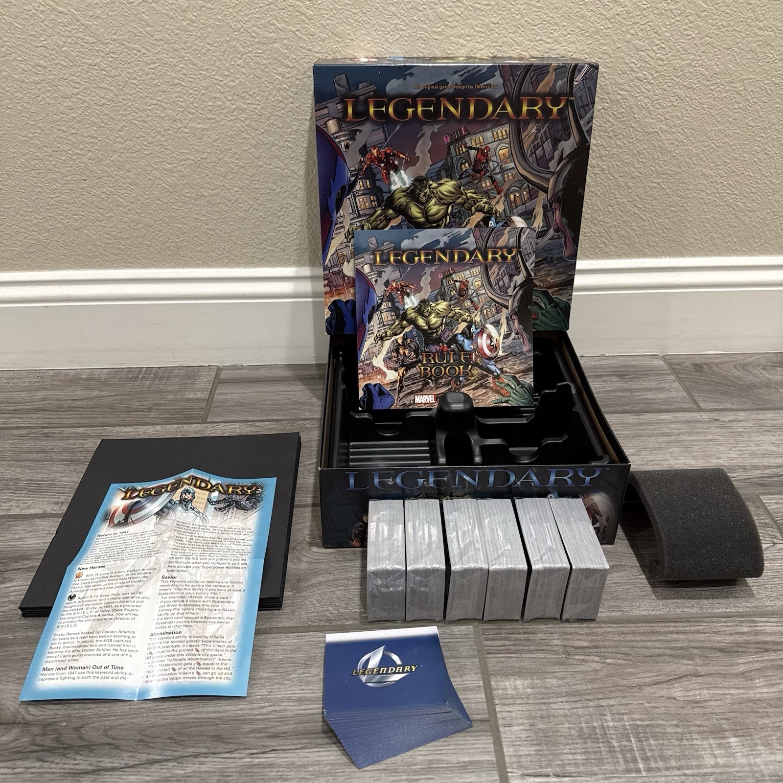Legendary Marvel Deck Building Board Game – New, Open-box