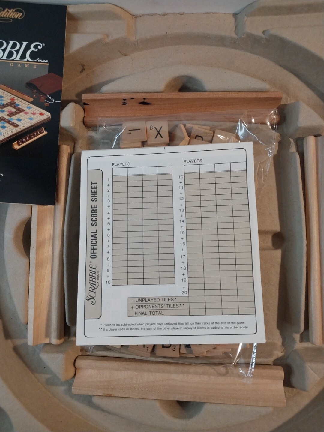1989 Delux Edition Milton Bradley Scrabble Game Rotating Turntable