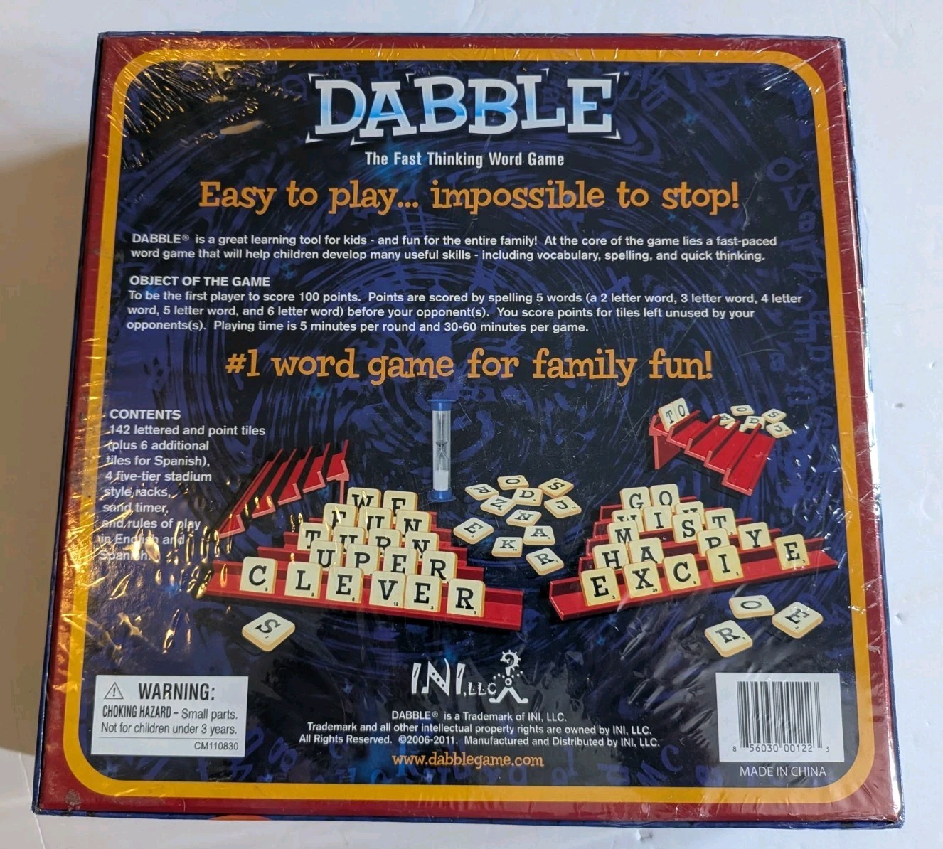 Dabble The Fast Thinking Word Game Family Game Adults Kids Ages 10+ Brand New