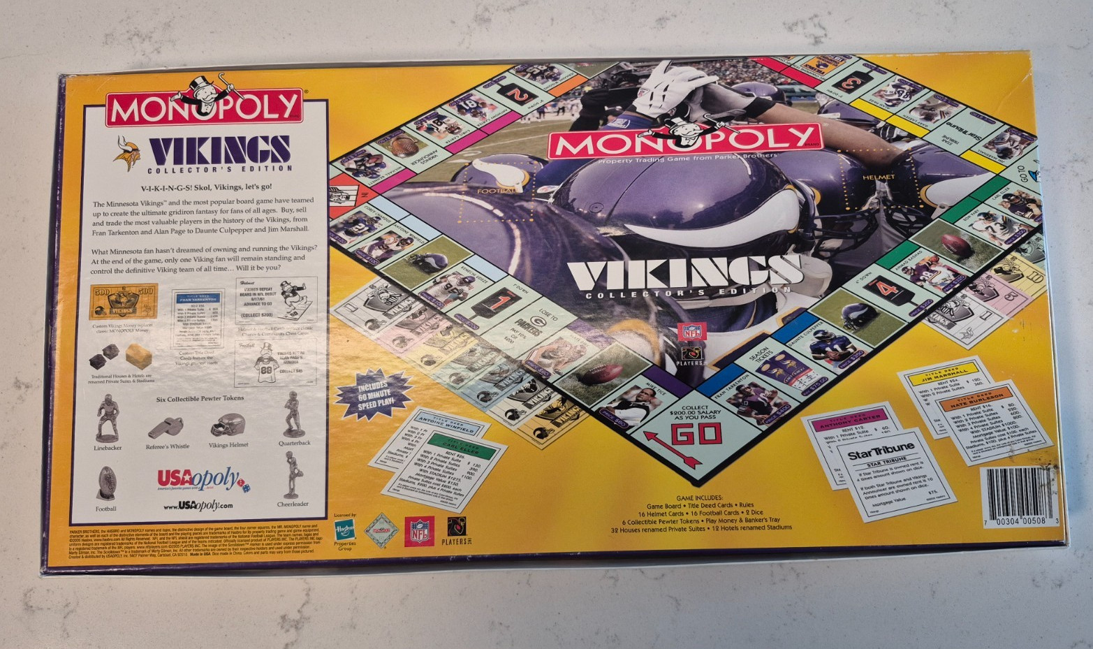 Monopoly Minnesota Vikings Collector’s Edition COMPLETE 2005 NFL Football