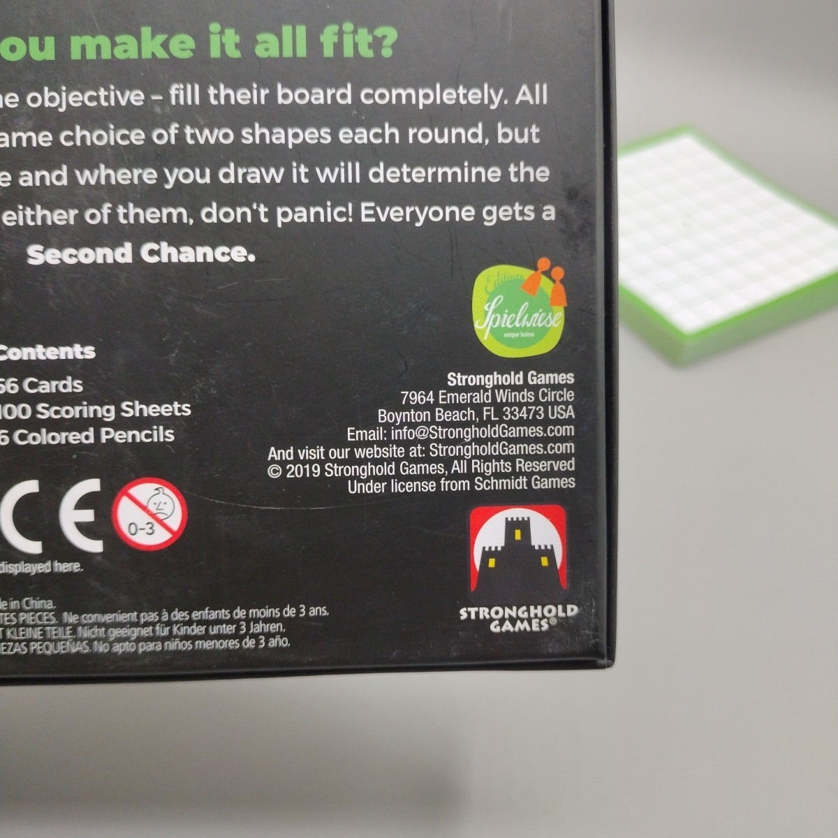 Second Chance (2nd Edition) Card Board Game by Stronghold Games, 100% Complete