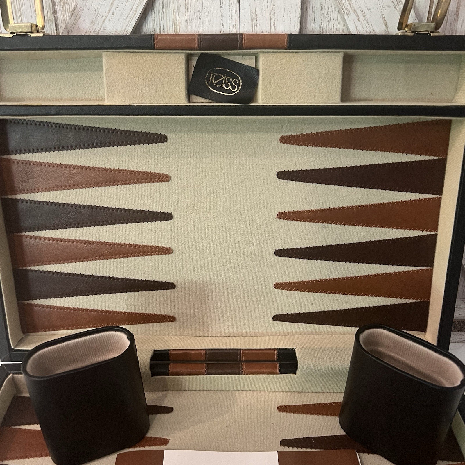 Vintage Reiss Backgammon Travel Game Set Attache Case Complete