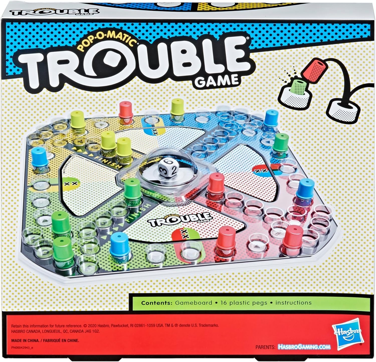 Vibrant Classic Trouble Family Game Tin