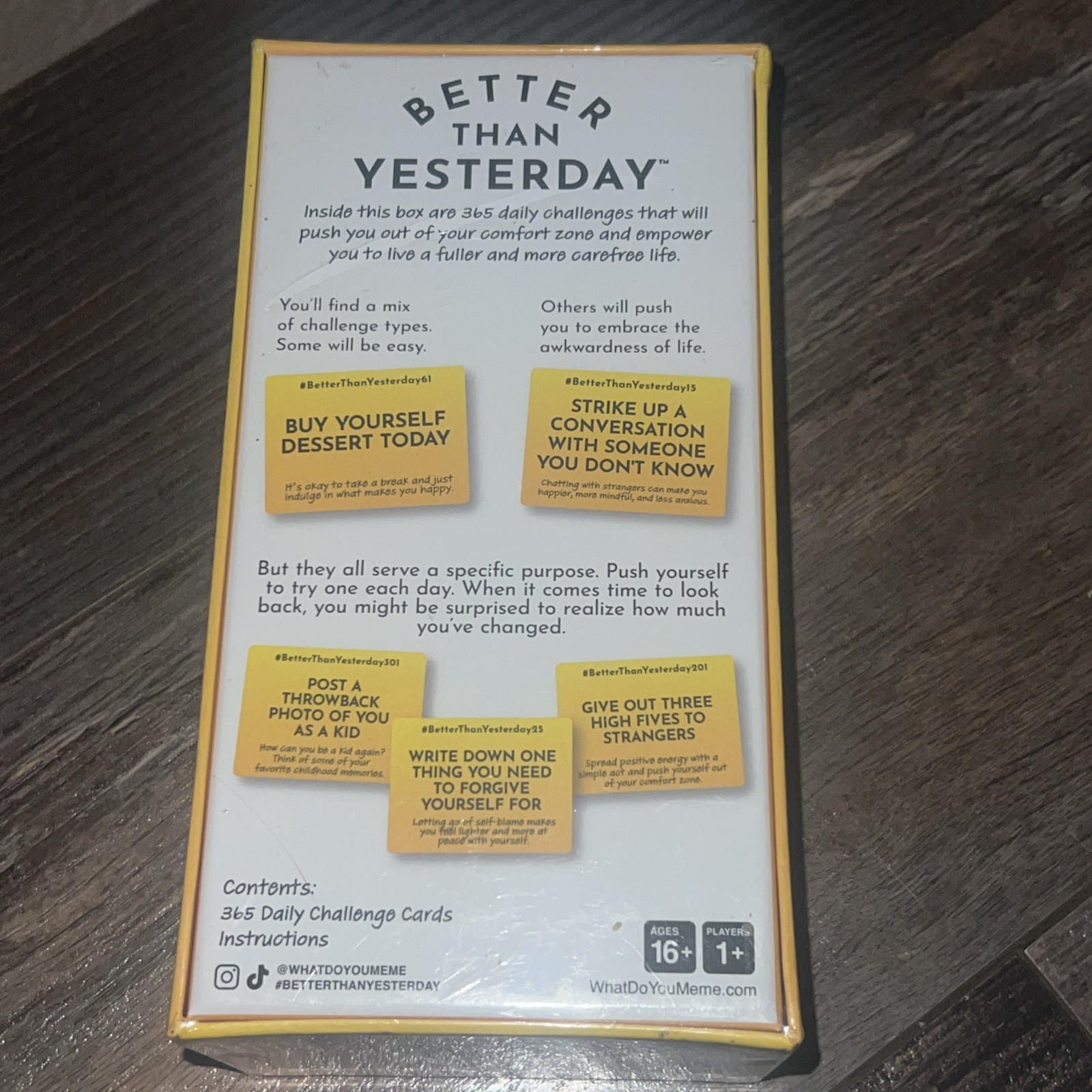Better Than Yesterday 365 Daily Challenges Life Fullfilling Game NEW Sealed