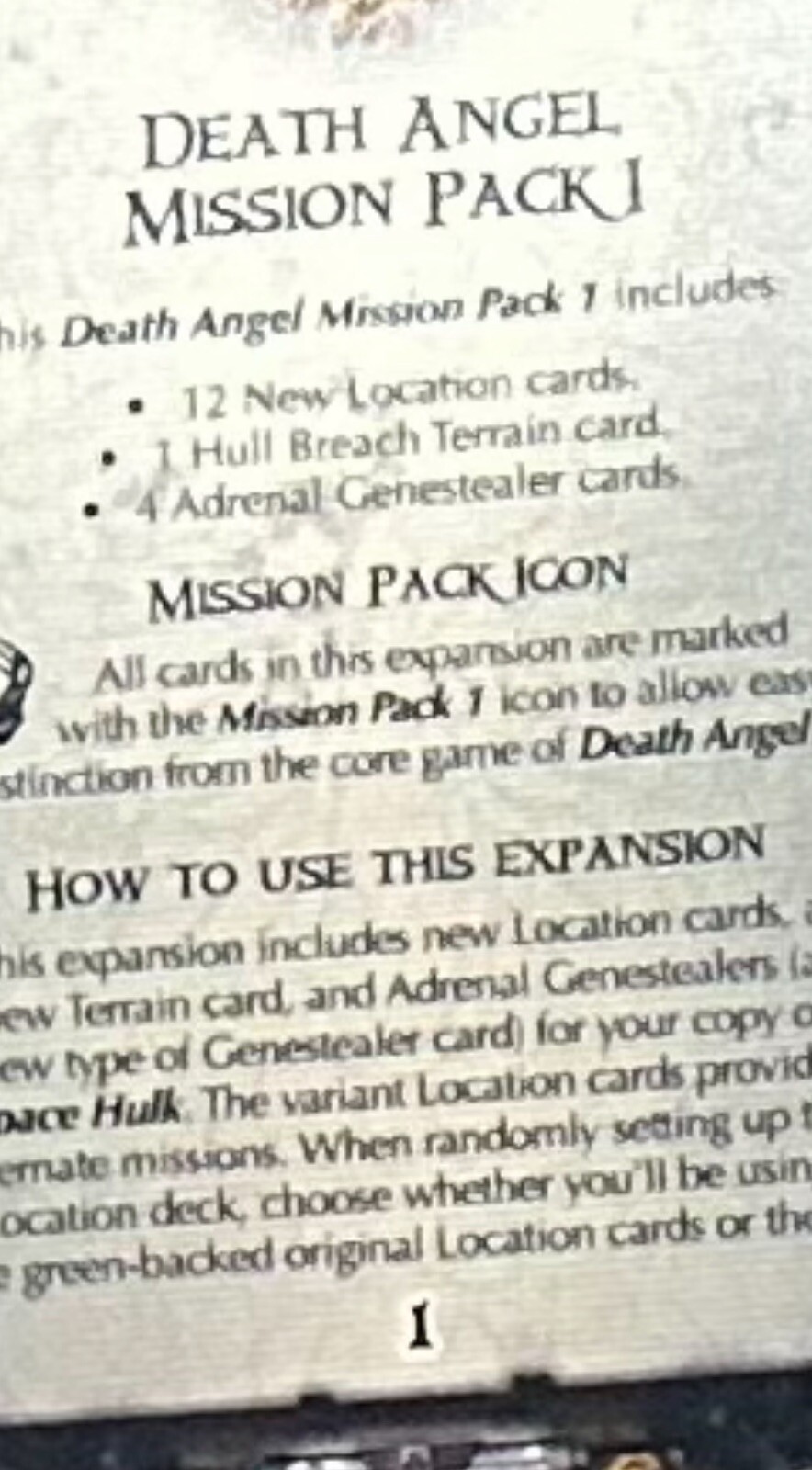 space hulk death angel card game +3 Exp Deathwing, Mission 1, Tyranid Complete