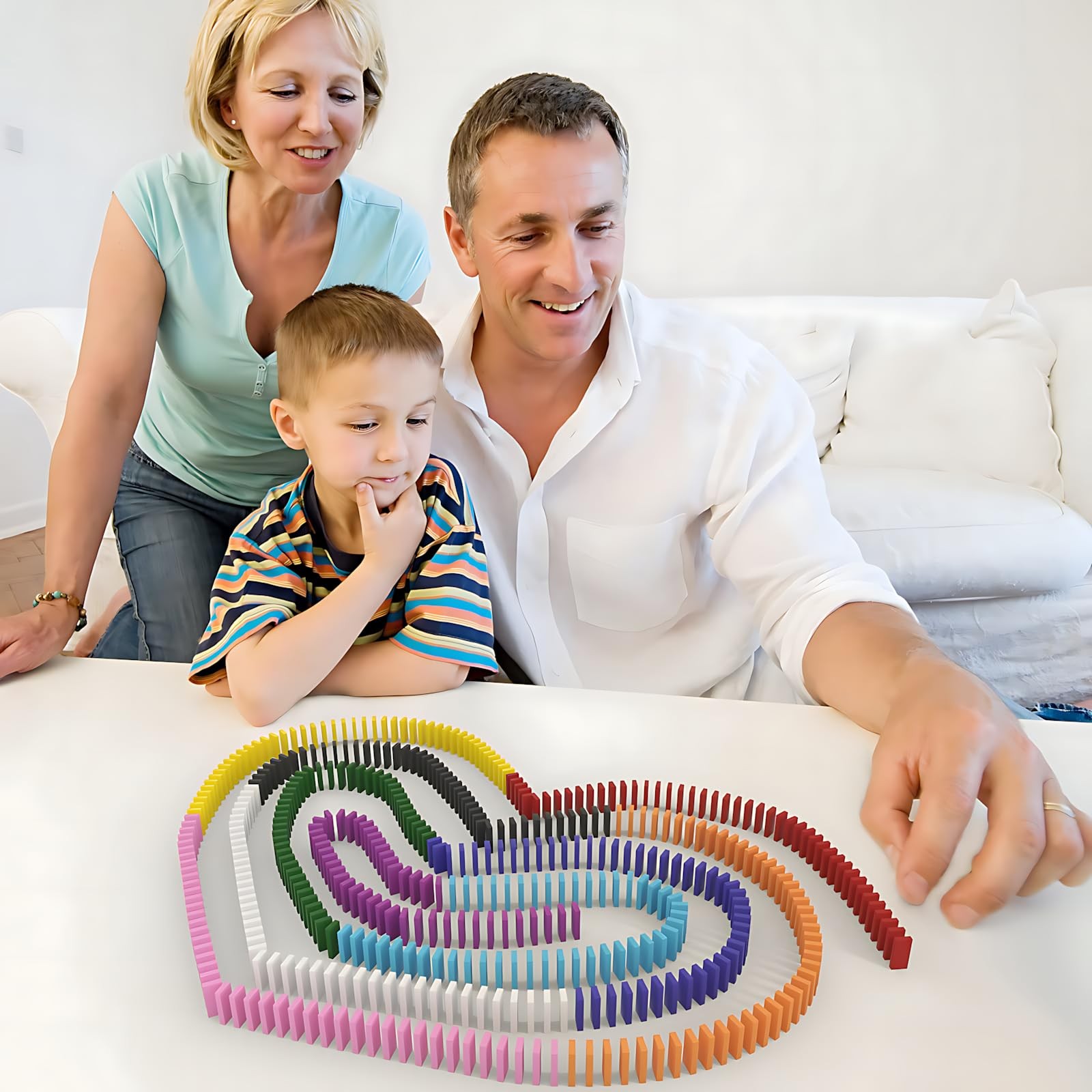 1200 Piece Dominoes Set for , Colorful Dominos Tiles for Building, Stacking, …