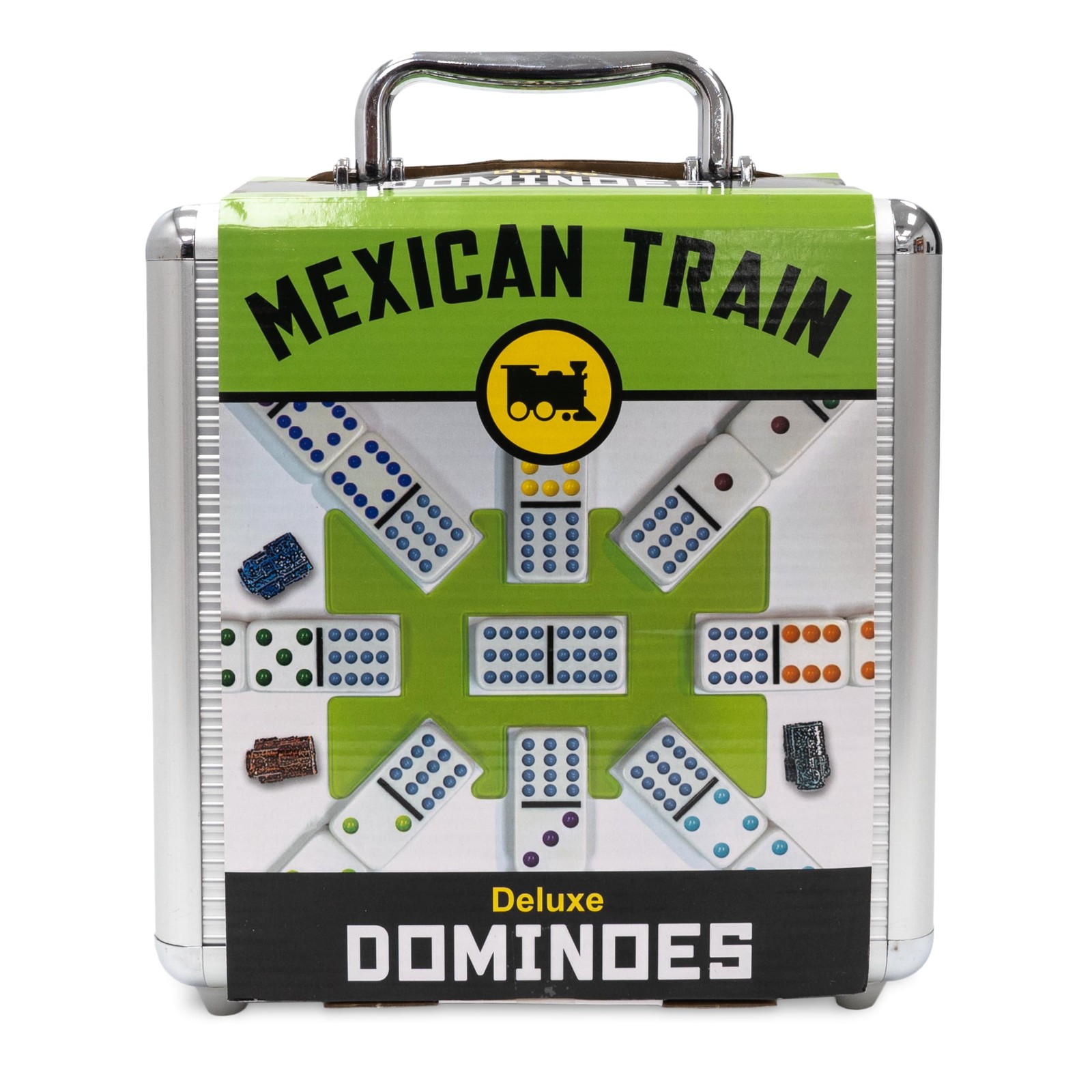 Front Porch Classics, Mexican Train Domino Set On-The-Go Aluminum Carrying