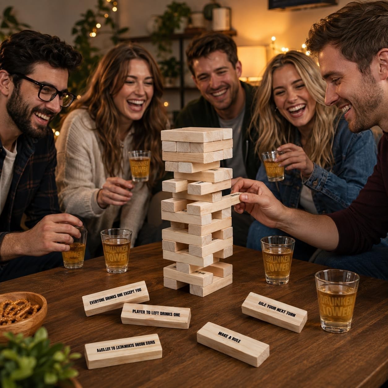 Tumbling Tower Party Game – 52 Pieces for Epic Fun & Competitive Nights