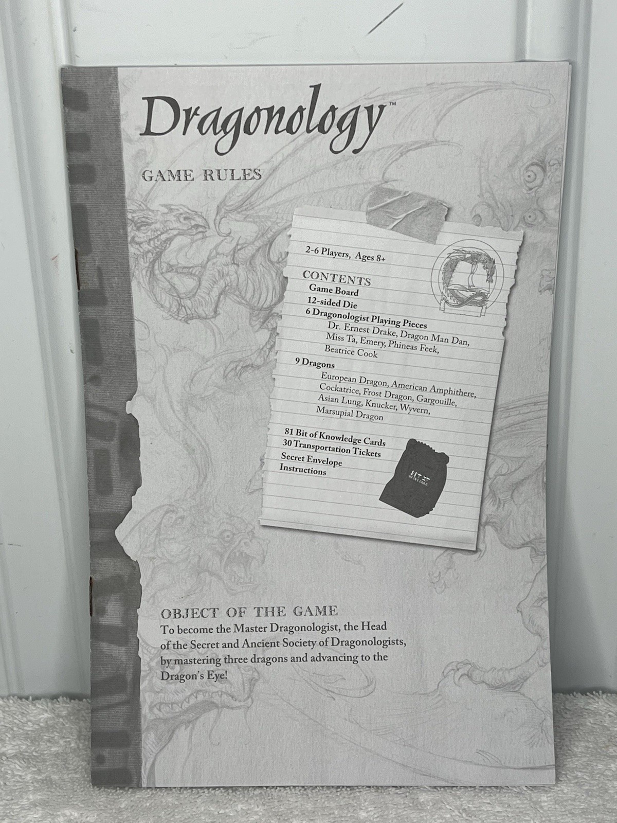 NEAR COMPLETE Dragonology The Game Sababa Toys Board Game Based Book Series 2006