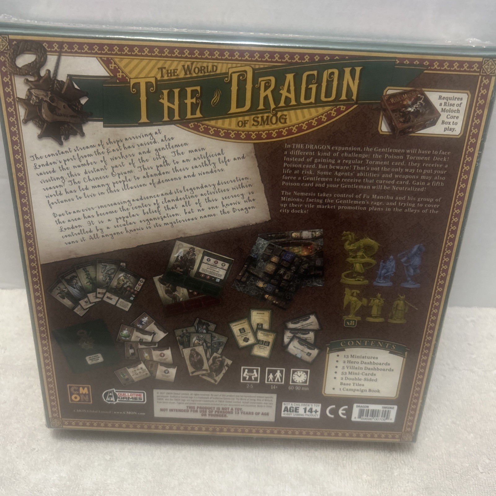 CMON World of Smog Rise of Moloch The Dragon Board Game Expansion SMG002 Sealed