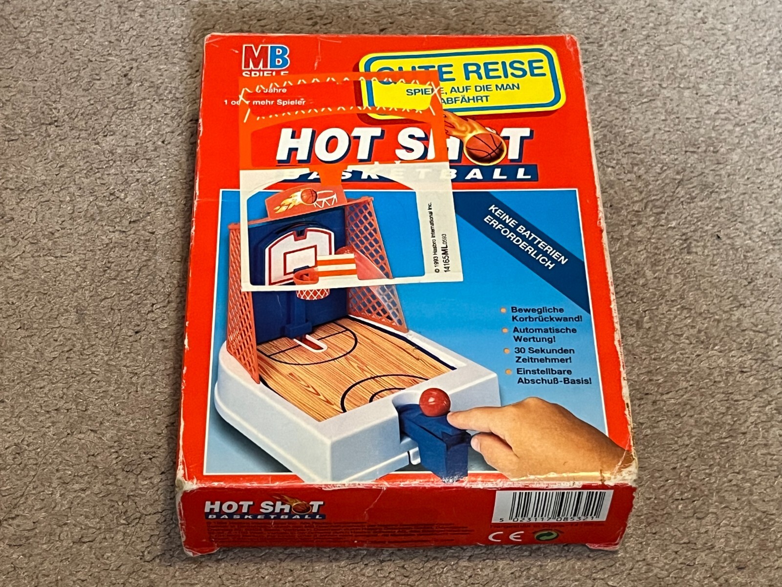 Hot Shot Basketball Travel Games Milton-Bradley 1992 VTG Rare Comes with 1 Ball