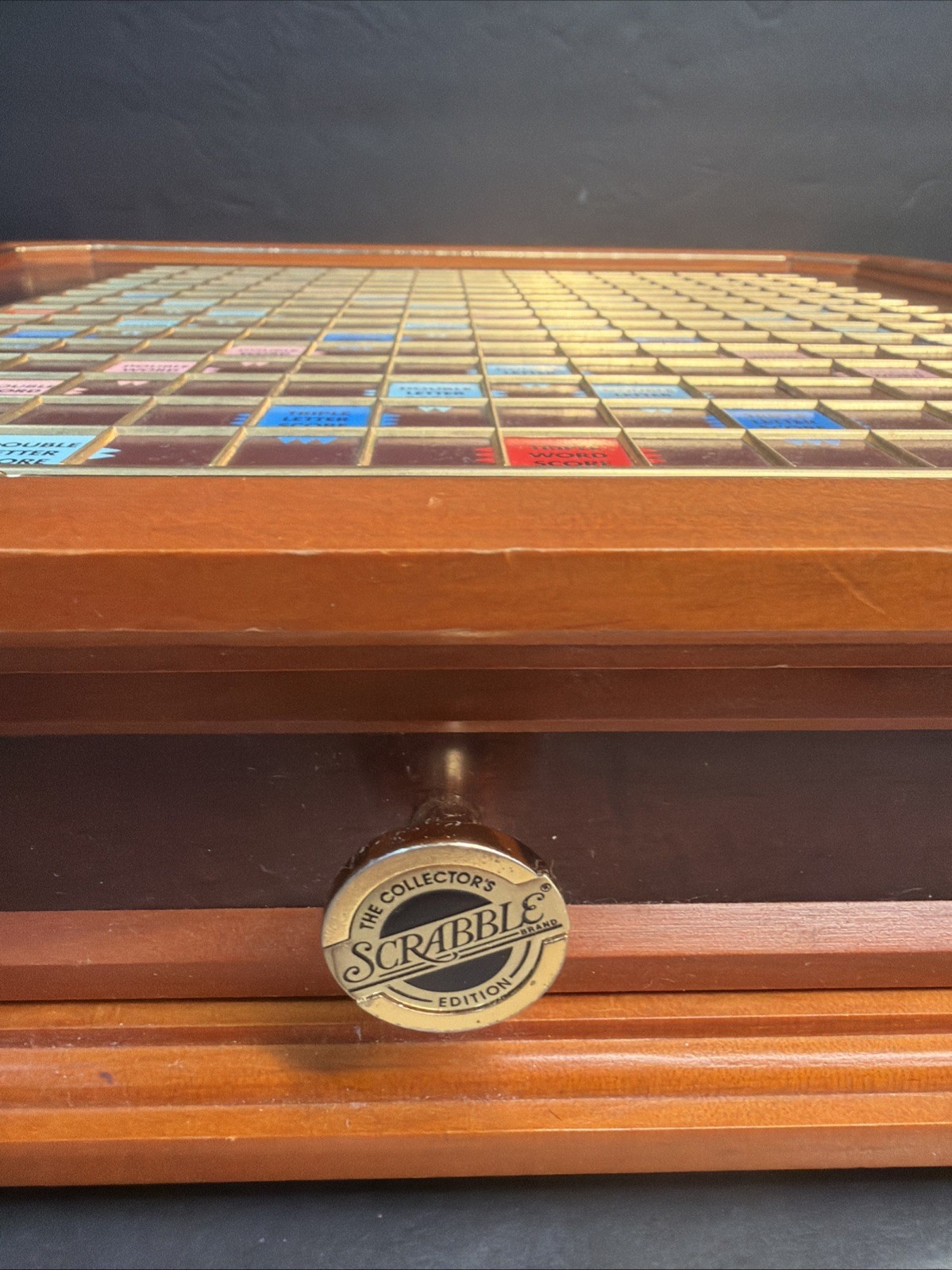 Vintage Franklin Mint Edition Scrabble 1990 Wood TURNTABLE BOARD ONLY