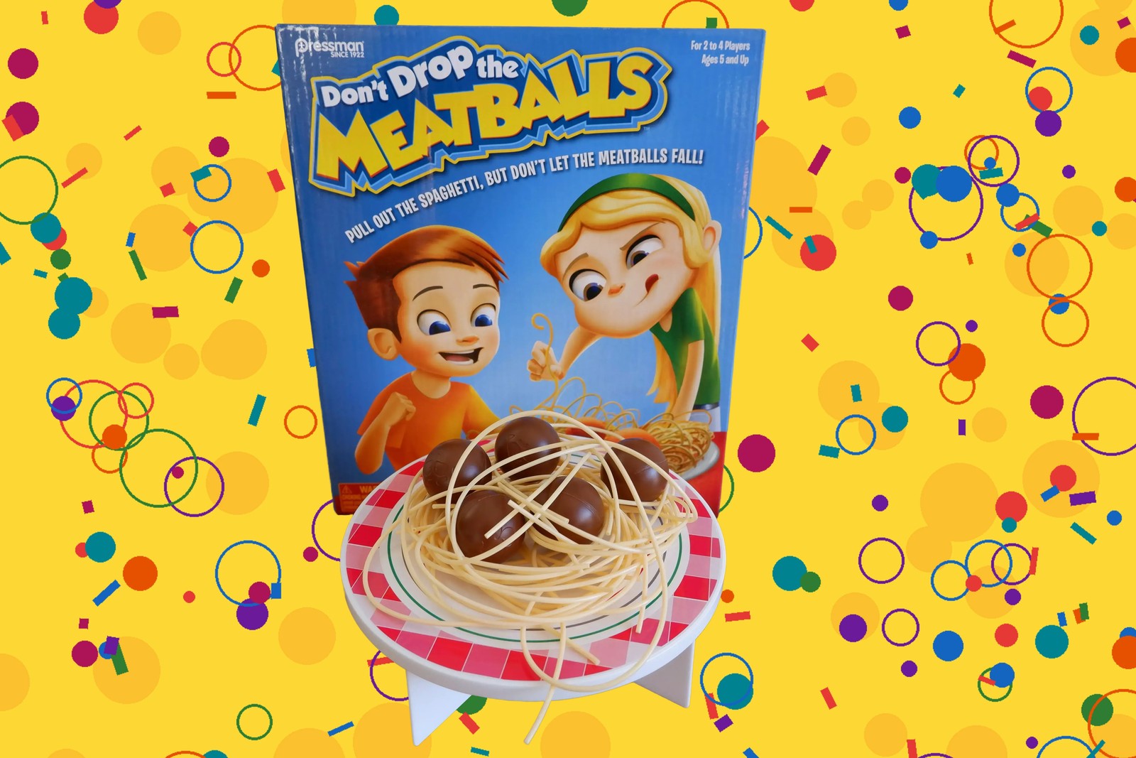 Don’t Drop the Meatballs Pressman Kids Action Board Game Family Fun