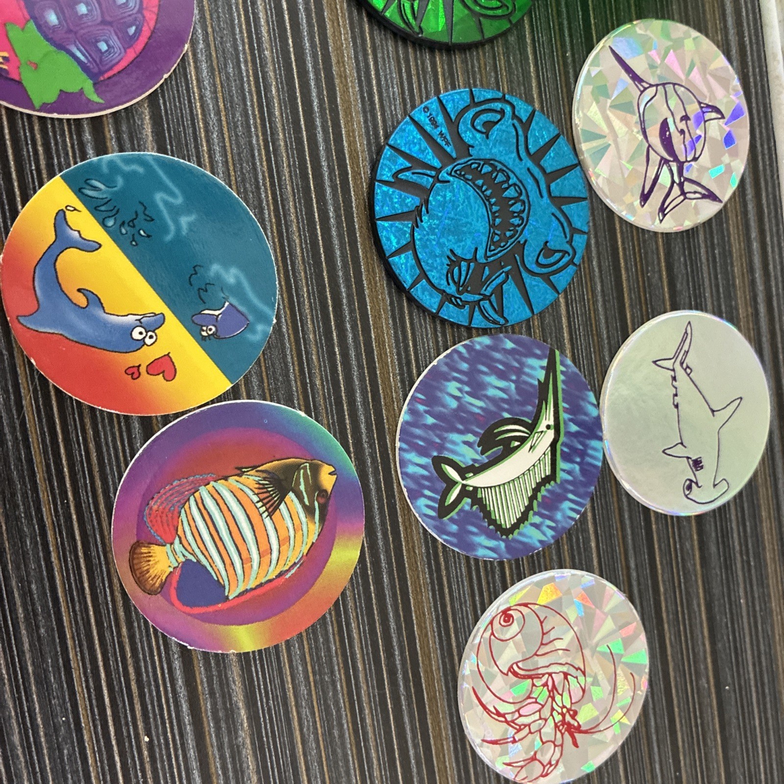 90 ’s POG Collection – Aquatic Animals And 2 Slammers With Container