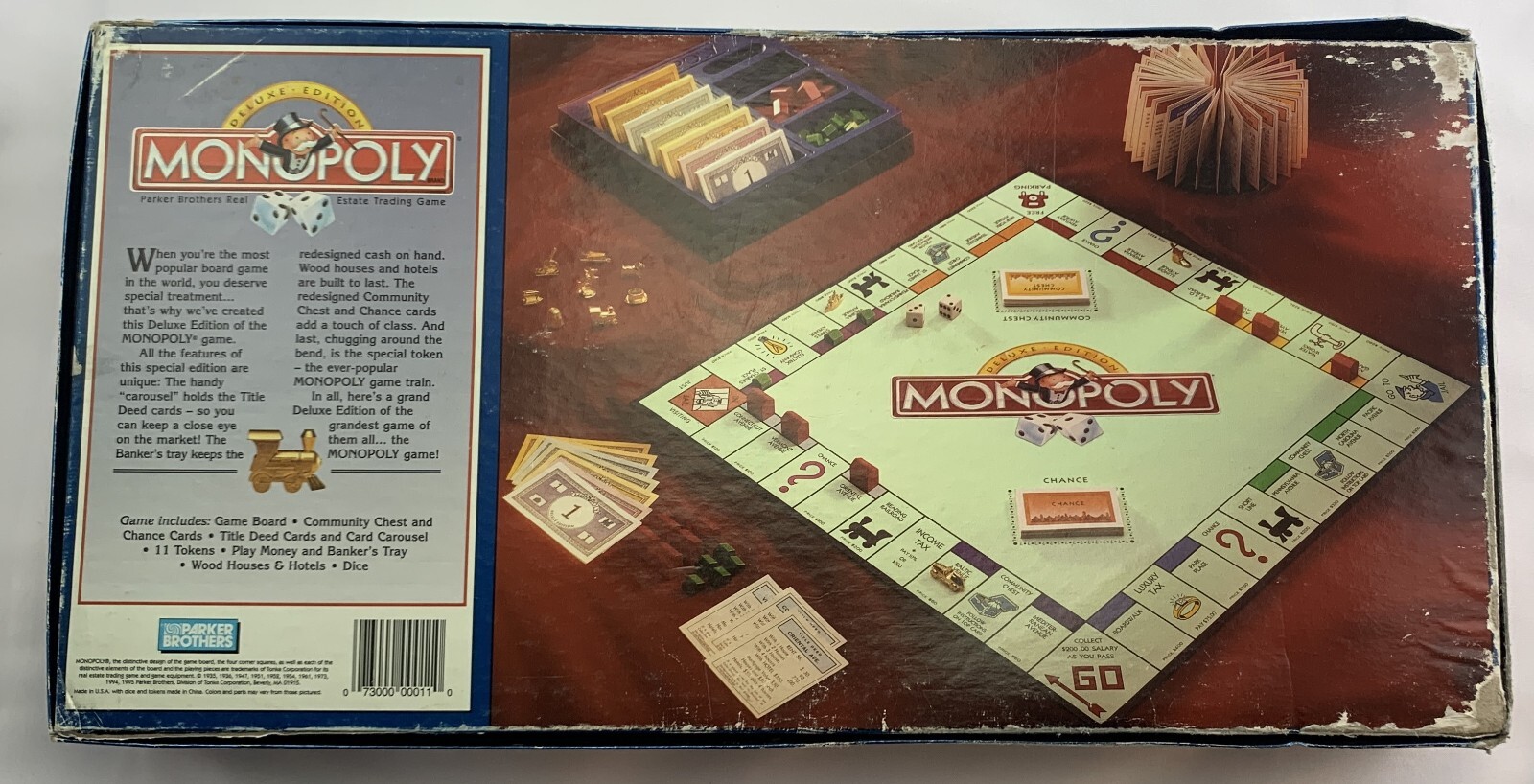 1995/98 Deluxe Monopoly Game (Long Box) Parker Brothers Complete Very Good Cond