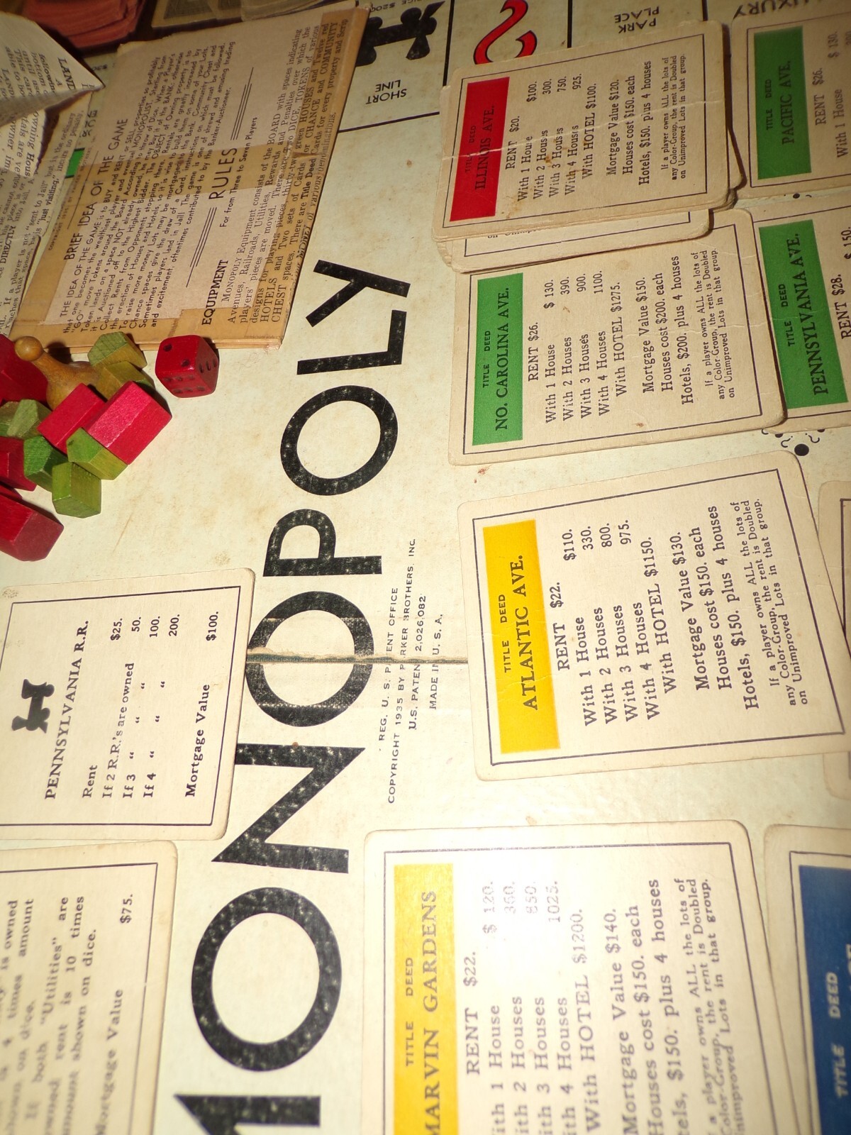 vintage 1935 Parker Brothers Trade Mark Edition Monopoly games