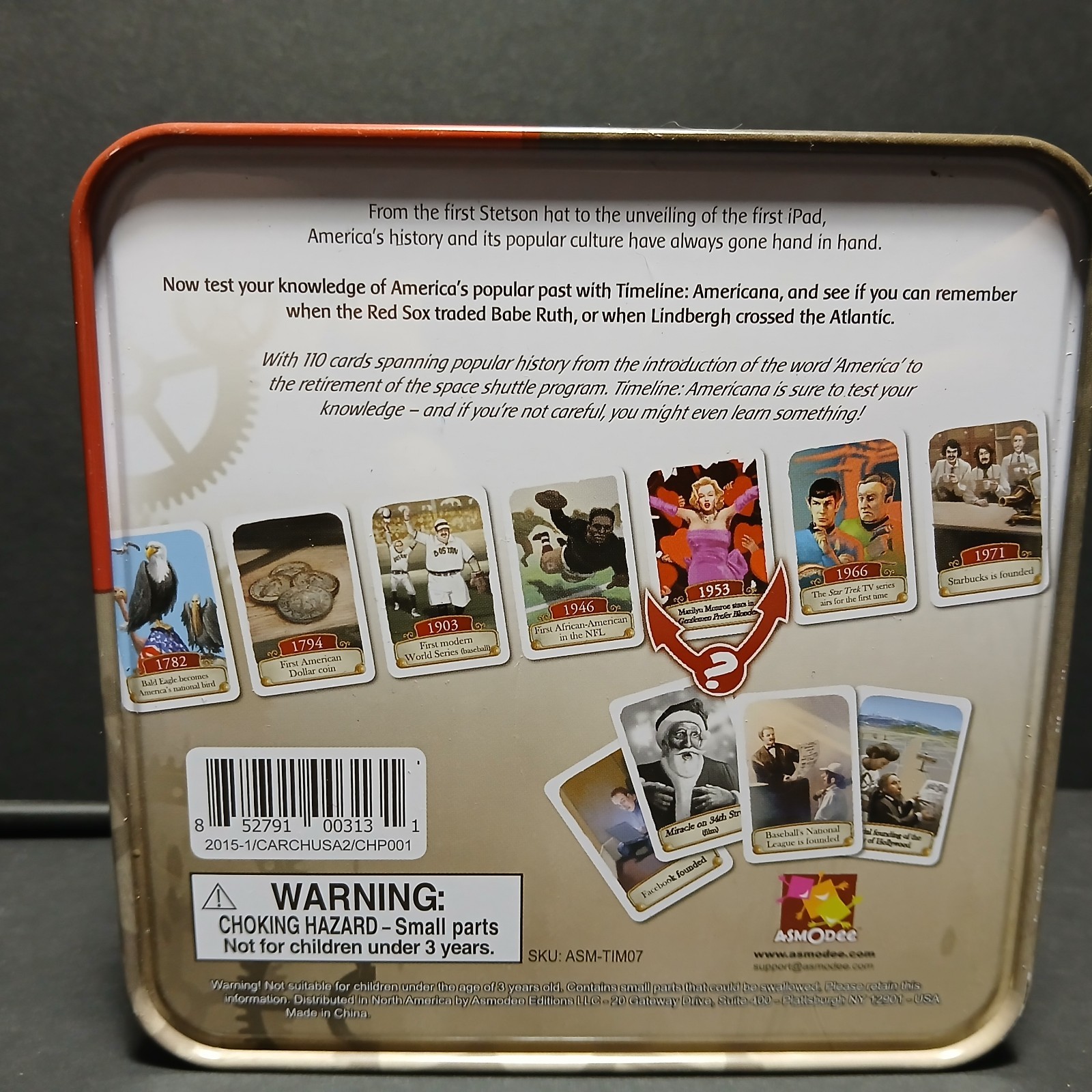 Timeline Americana Asmodee Card Trivia Game