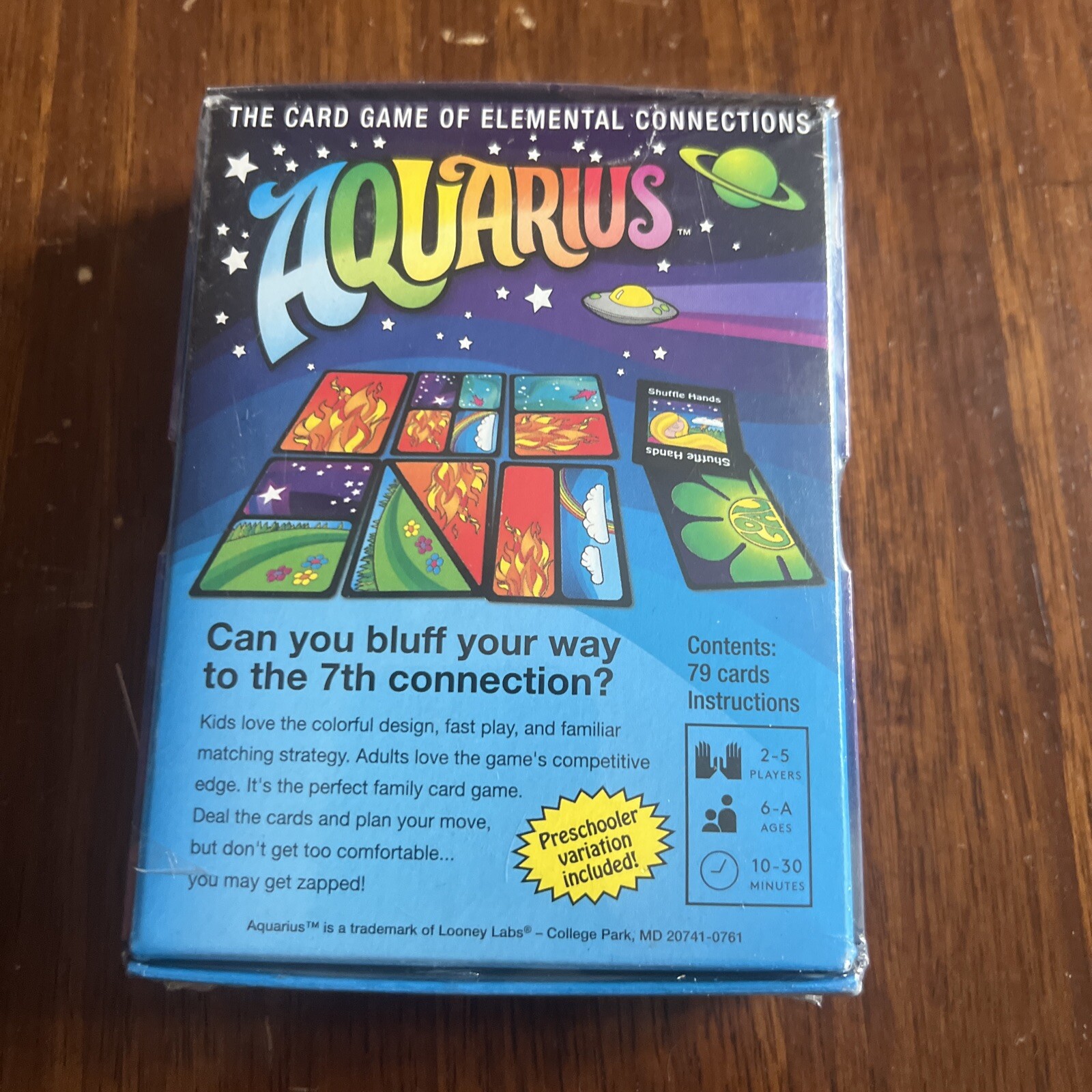 Aquarius v2.0 The Card Game of Elemental Connections Looney Labs – Sealed