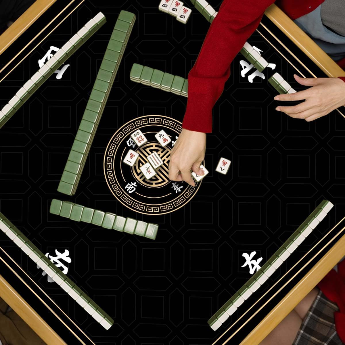 Mahjong Mat, Non-Slip Noise Reducing Game Mat, 31.5 Inch Mahjong Table Mat,Mahjo