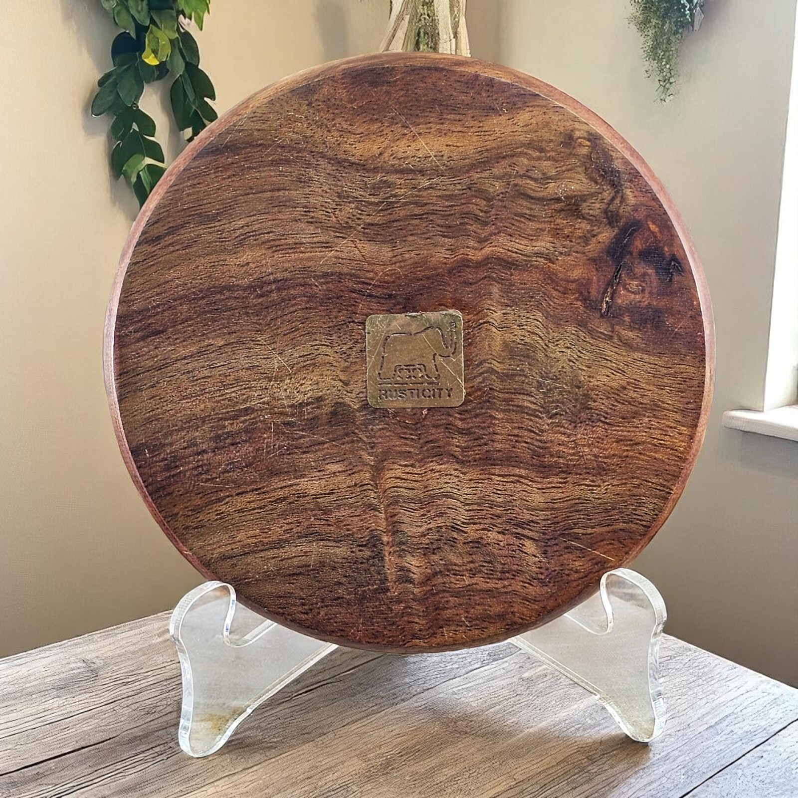 Labyrinth Wood Maze Round Wooden w 3 Ball Bearing Marbles 5 in Rusicity Puzzle