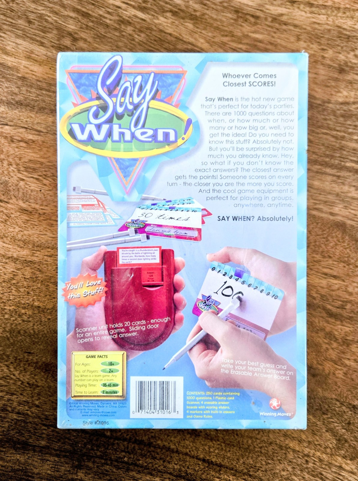 VTG 1998 “Say When! A Game for Families and Adults” – New & Sealed!