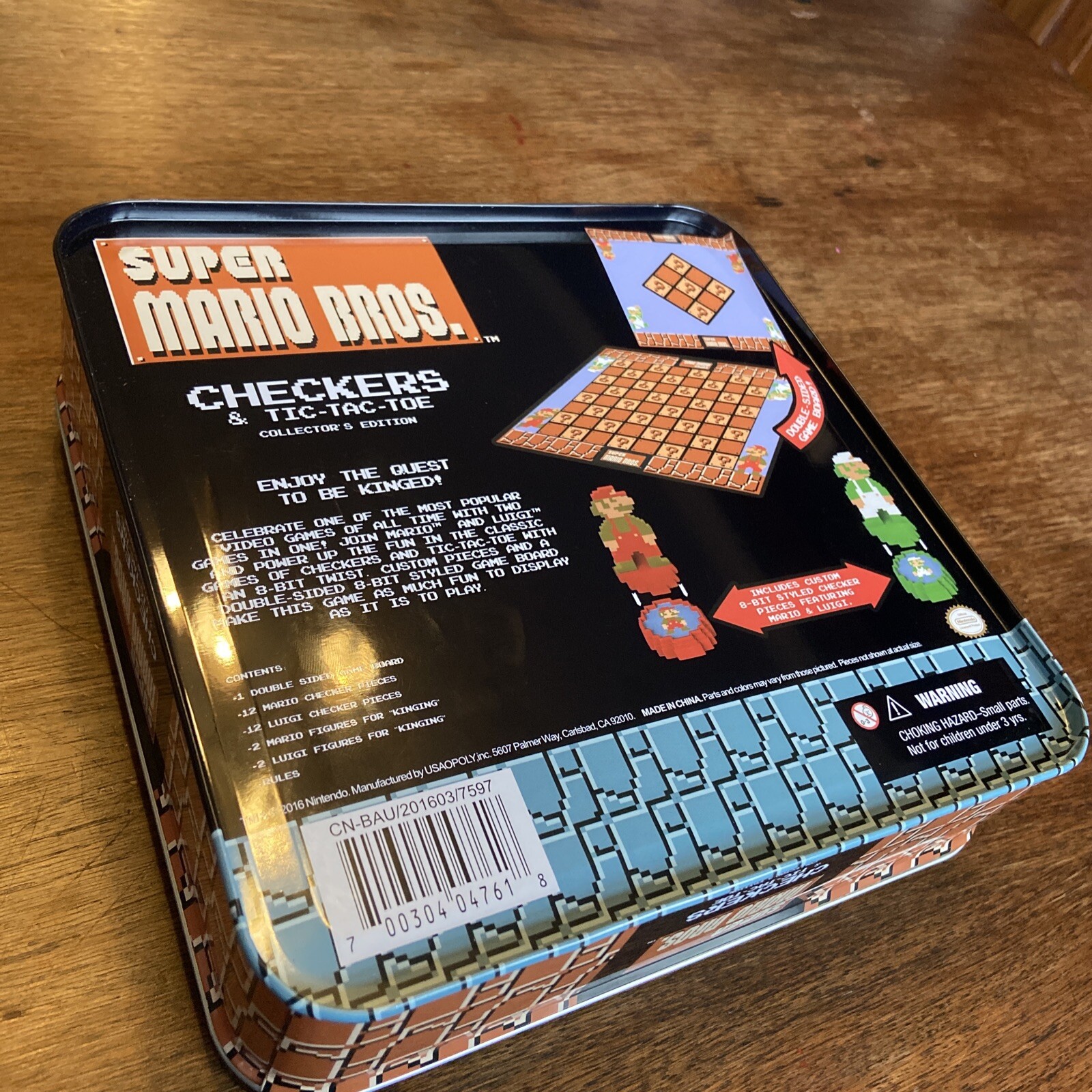 Super Mario Bros Checkers TicTacToe Collector’s Edition Tin 2016 Factory Sealed