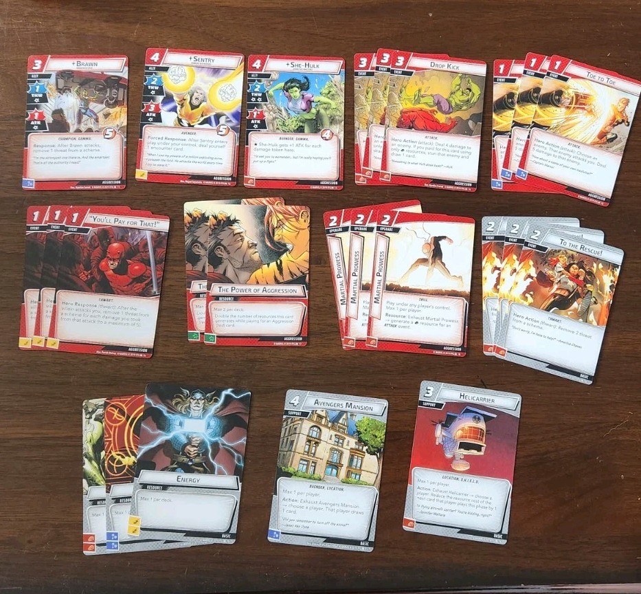 Marvel Champions Hulk Hero Pack Complete Set, Used. OUT OF PRINT