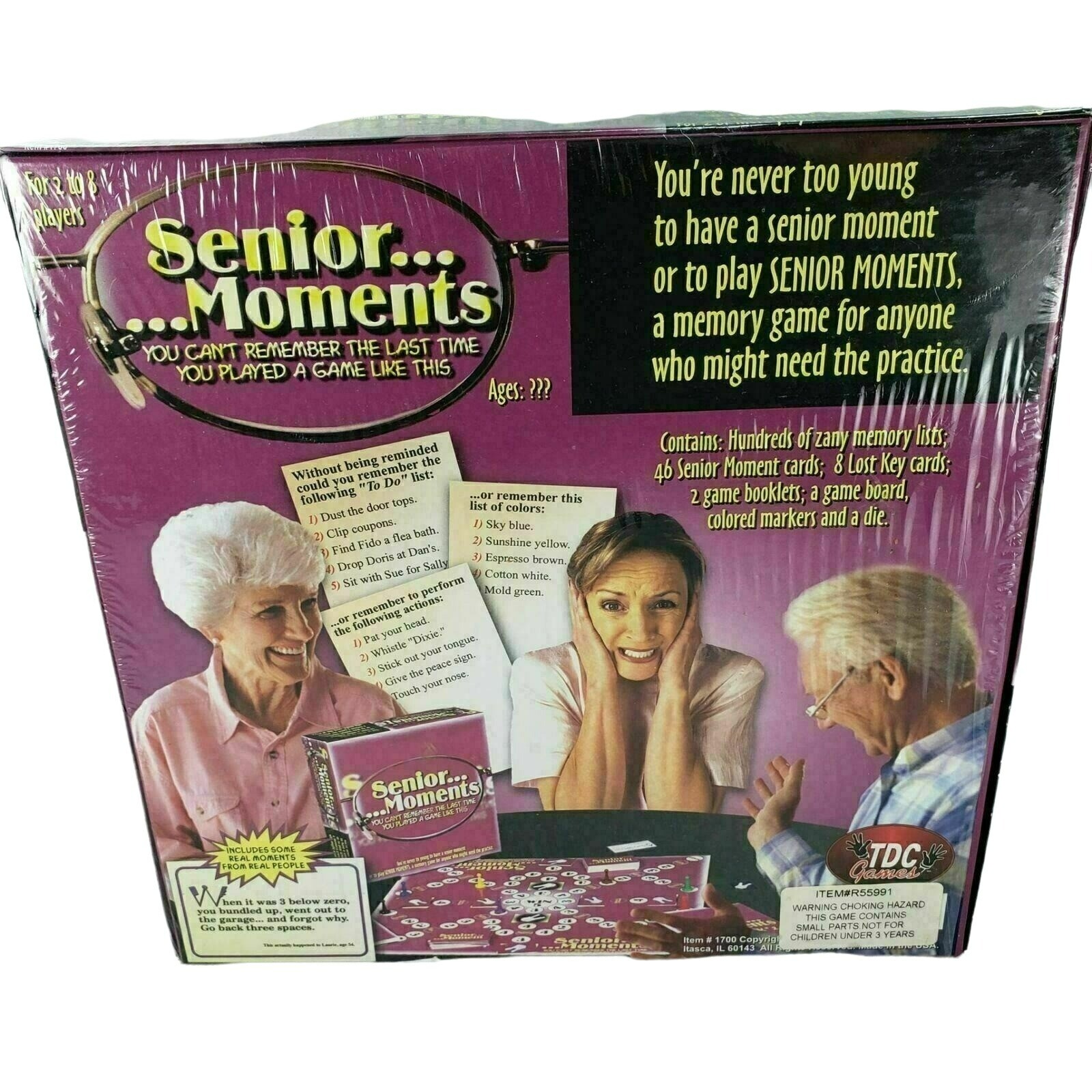 Senior Moments Game Family Party Humorous Memory Age 12 and Up New Sealed